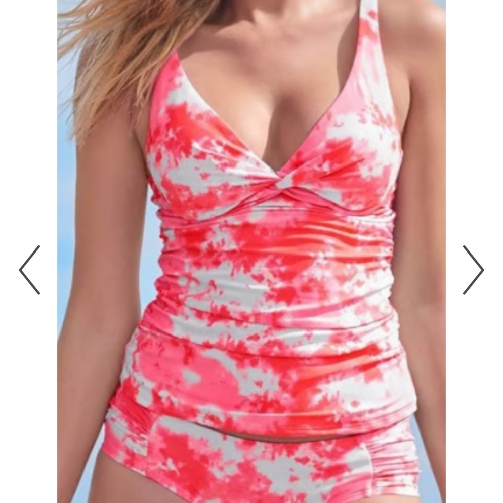 Women’s VENUS  Tie Dye Pink and White 2 piece swim set Size 14